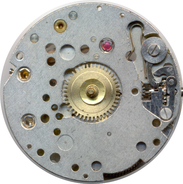 Baumgartner 896 dial side, version with 2 jewels