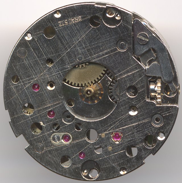 Brac 512: dial side without date indicator ring, version with 17 jewels