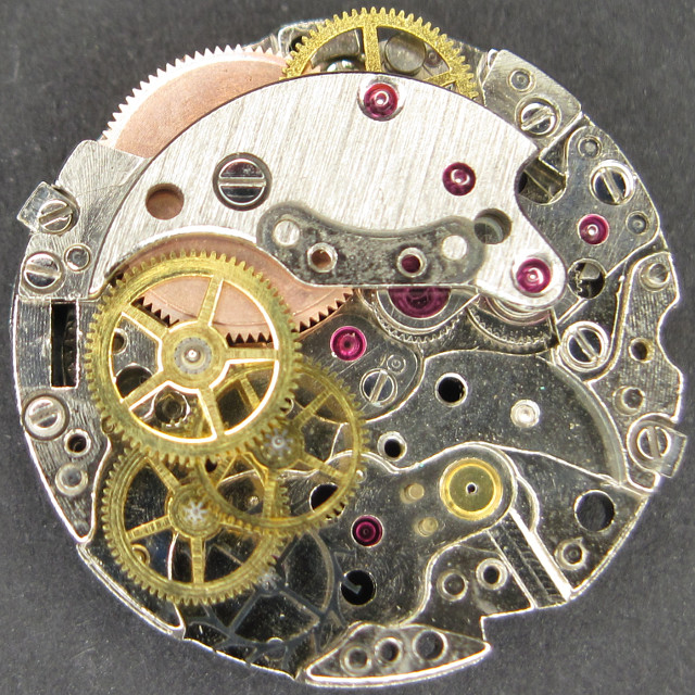 gear train for the time indication