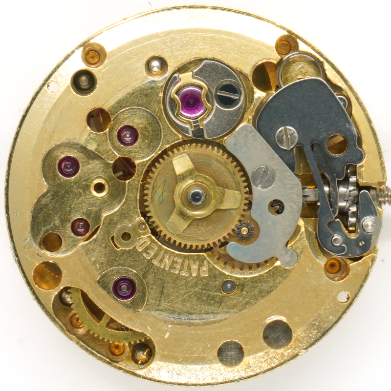 dial side, gold finish ETA 2412: dial side, gold finish