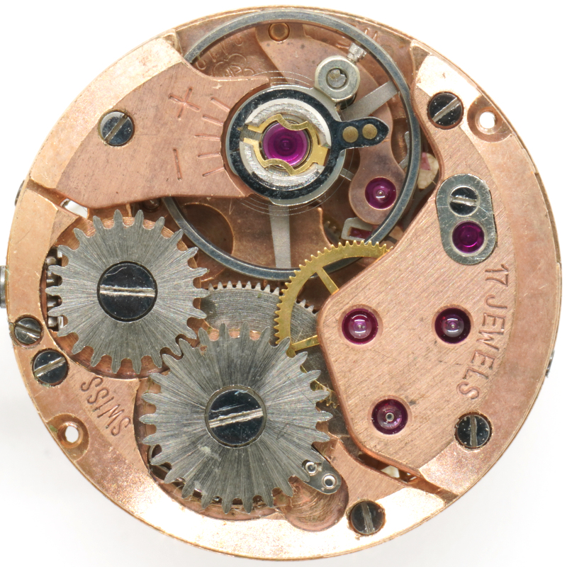 Copper-colored version with an annular balance wheel ETA 2412: Copper-colored version with an annular balance wheel