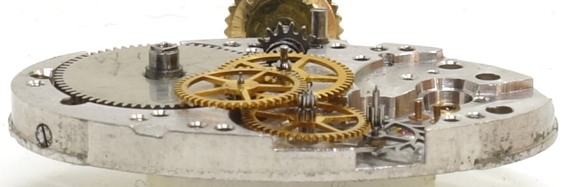 side view of the gear train Hamilton 995A: side view of the gear train