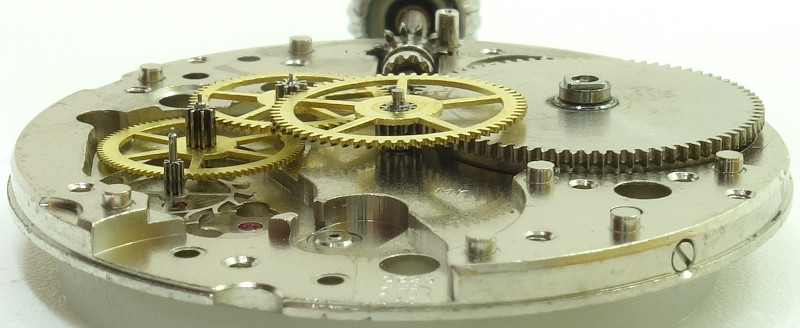 side view of the gear train Unitas 6325: side view of the gear train
