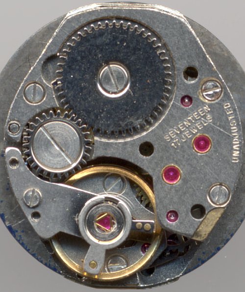 Pin lever movement with 17 jewels