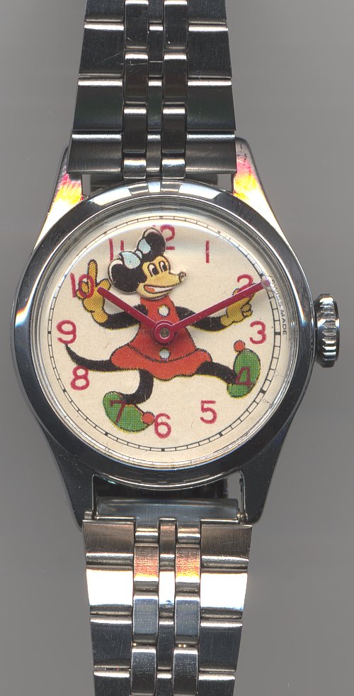 anonymous ladies' watch with Minnie Mouse motive